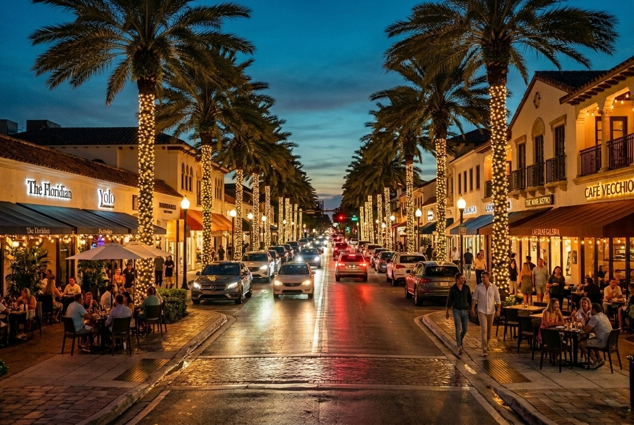 Las Olas at night